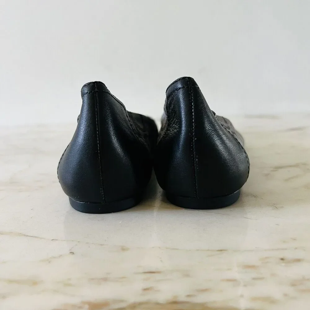 COACH Chelsea Black Gray Signature Canvas Logo Print Ballerina Flats - US 8.5 - Picture 9 of 10